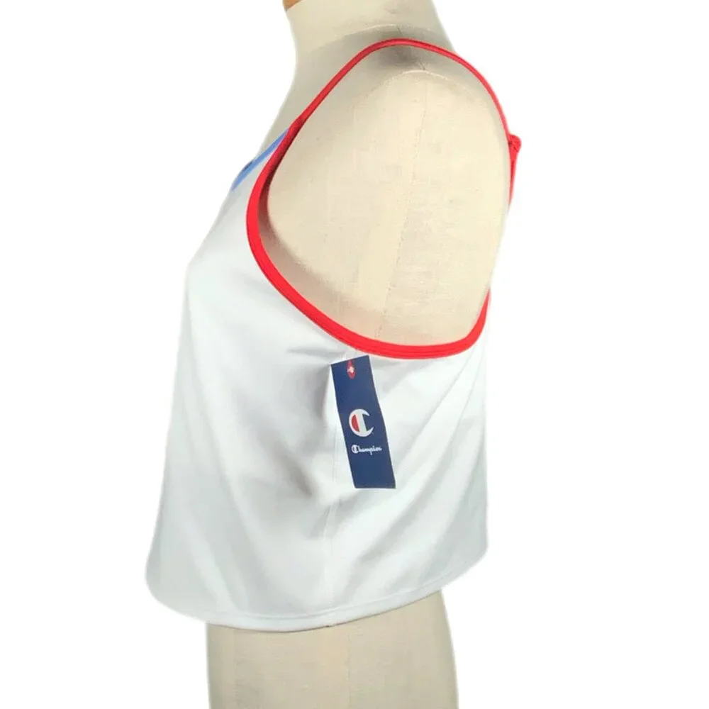 NWT Champion Soft Touch Longline Cropped Cami Shelf Bra XXL 2XL White Anti Odor - Picture 4 of 13
